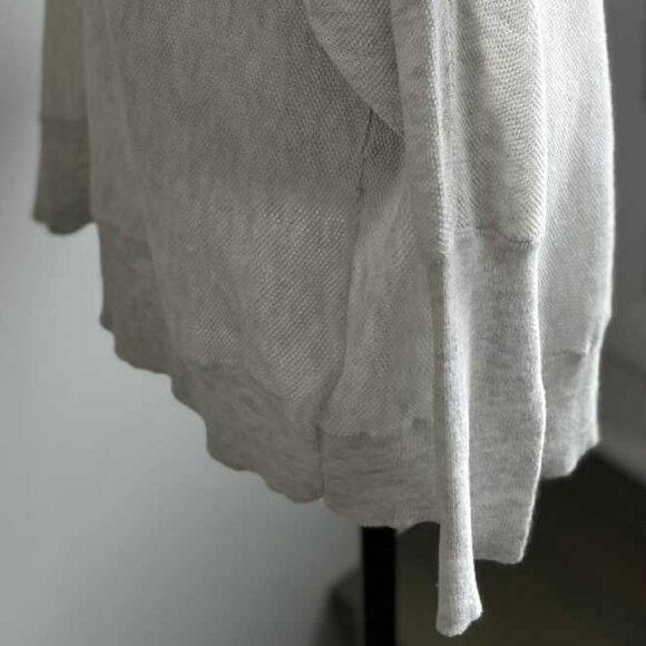 Cynthia Rowley Light Heather Grey Cotton Blend Knit Funnel-Neck Sweater – US 1X - Picture 8 of 14
